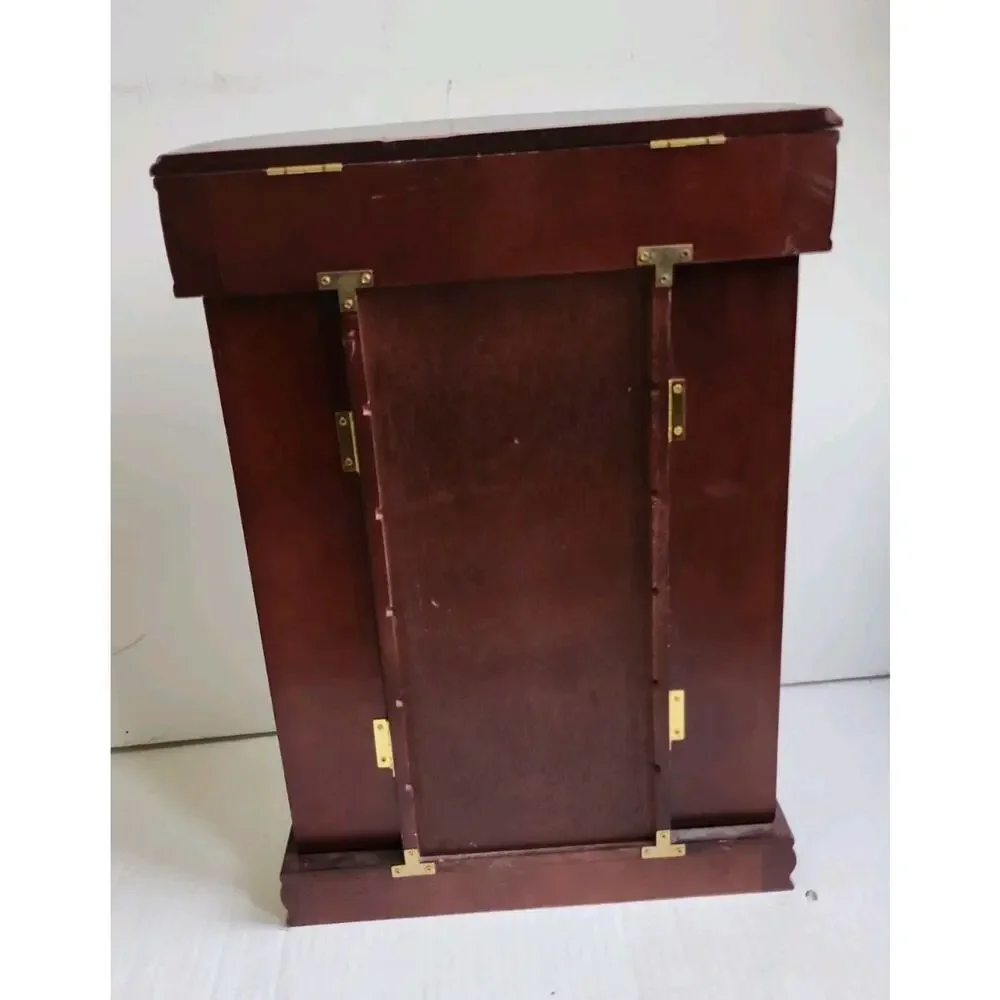 Hives and Honey Patricia style Large jewelry Box Dark Cherry Etched Glass Mirror
